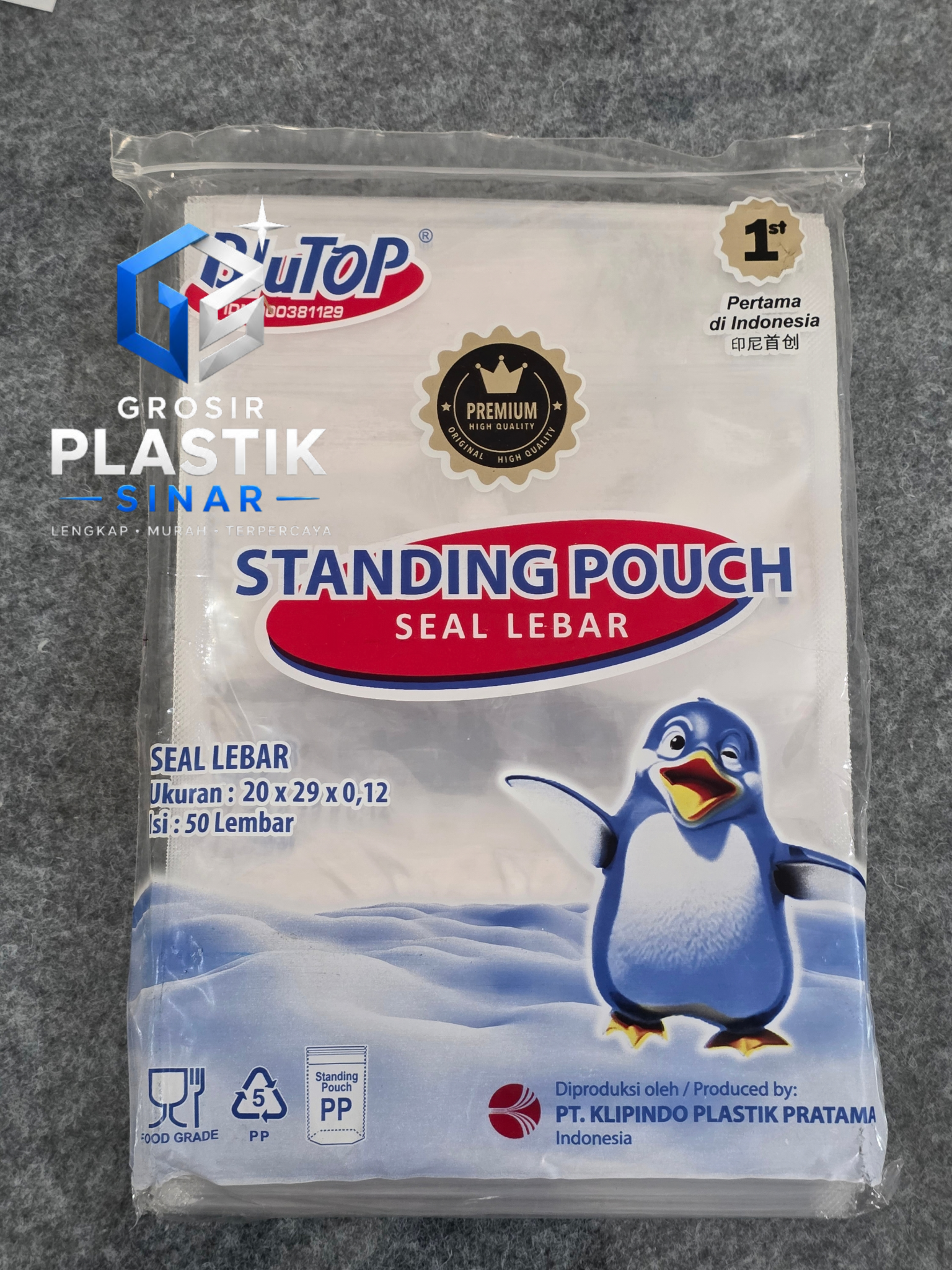 Standing Pouch 20X29X0,12CM Blutop @24bks / Goni