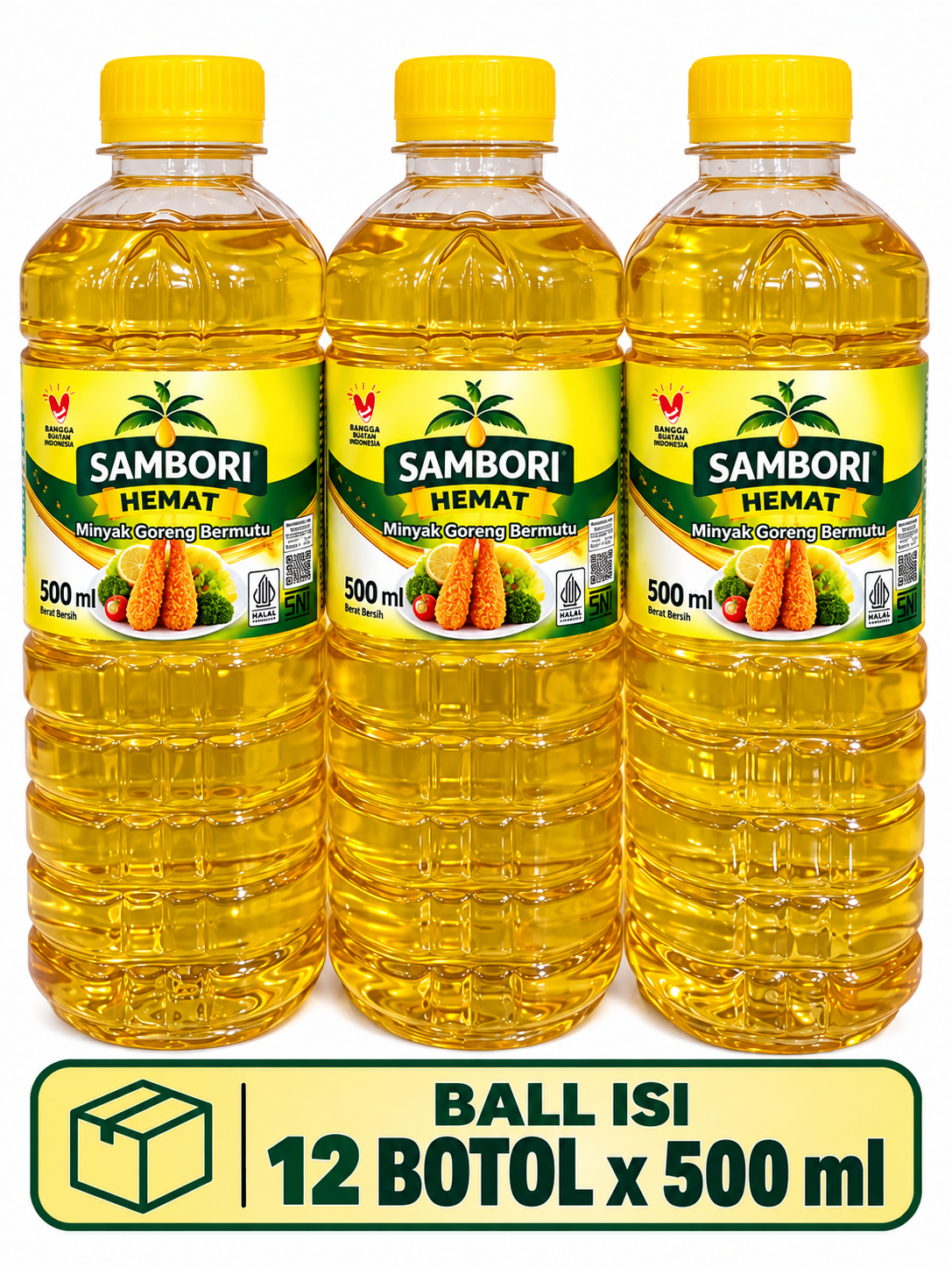 Minyak goreng premium Sambori hemat botol 500ml