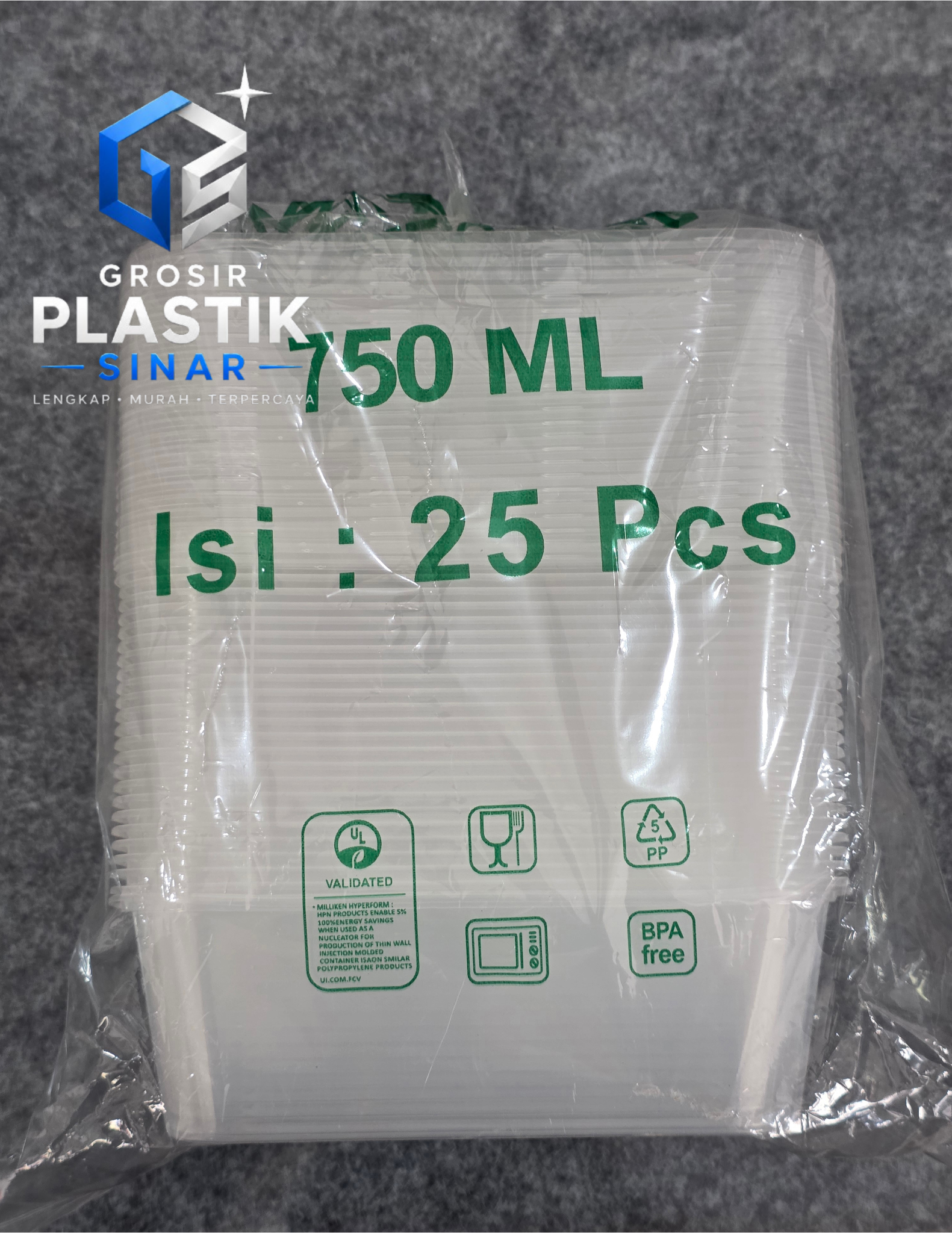 Thinwall DM 750ML Persegi PJ @20bks / Dus
