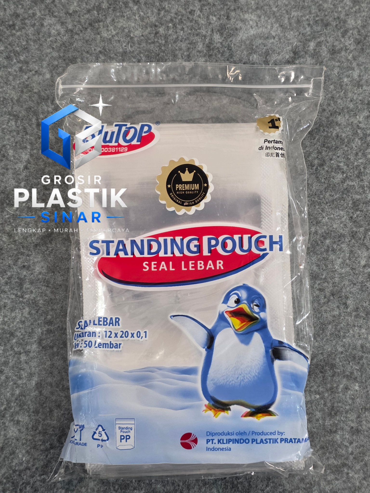 Standing Pouch 12X20X0,1CM Blutop @70bks / Goni