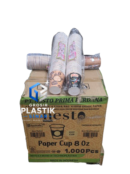 Cup Kopi 8oz Nesto Warna @20bks / Dus